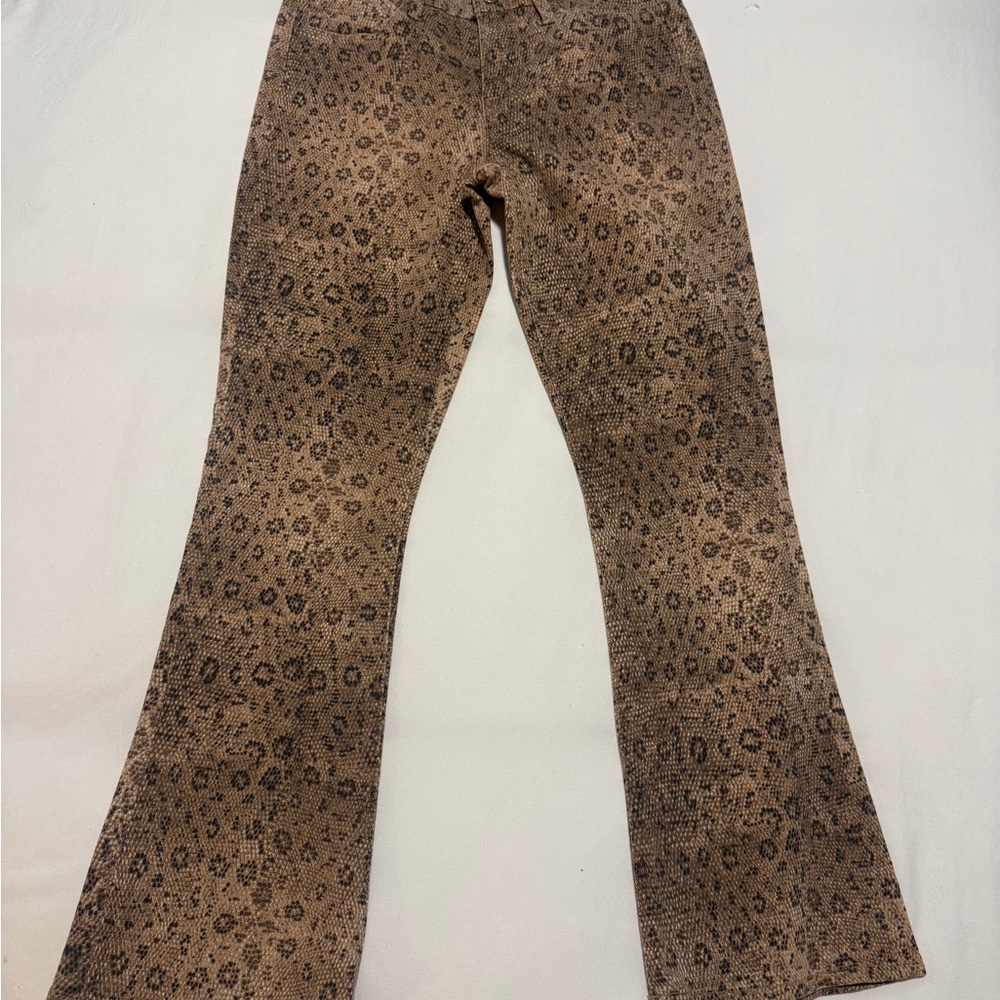 Frame Denim Leopard Print Flare Jeans